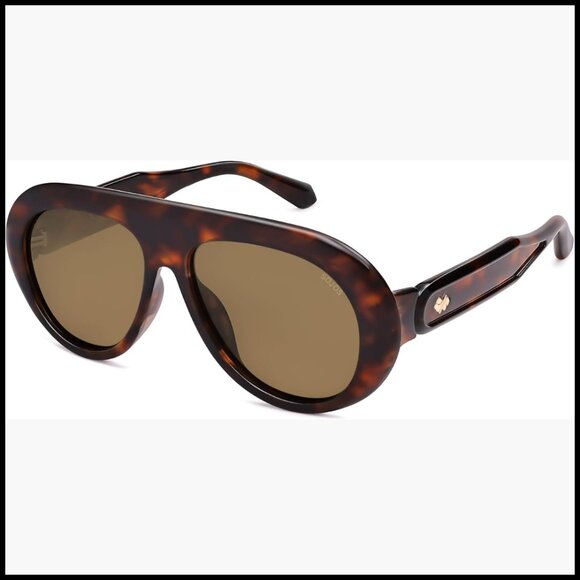 Oversized Polarized Aviator Sunglasses with UV Protection